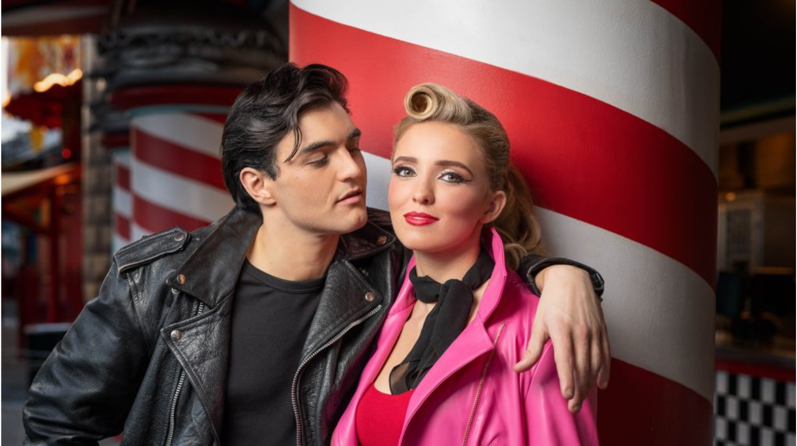 Annelise Hall as Sandy and Joseph Spanti as Danny in GREASE