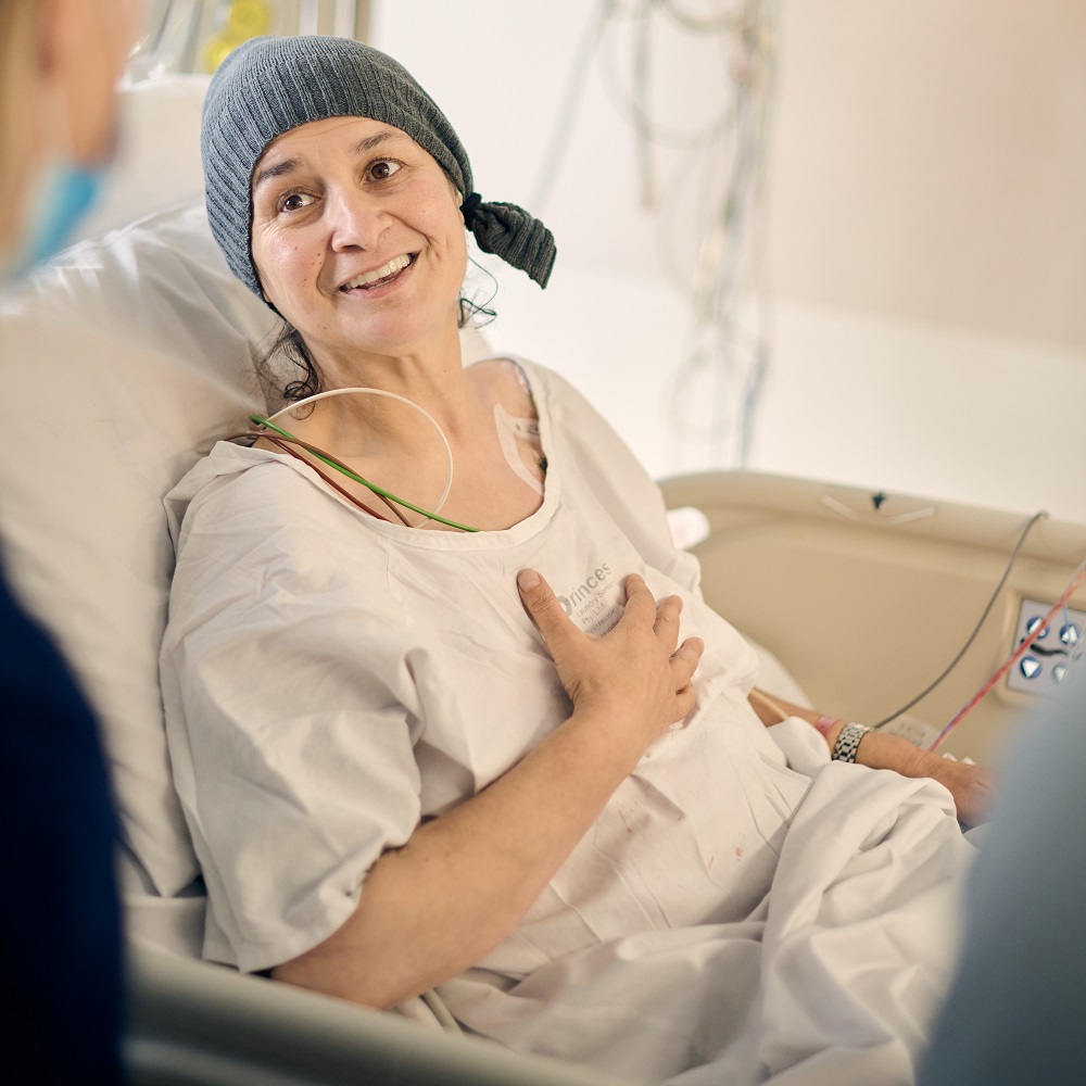 Patient talking to nurse