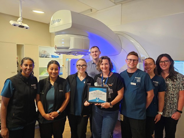 Innovative tattoo-free radiotherapy - group pic Picture of the team delivering the new treatment
