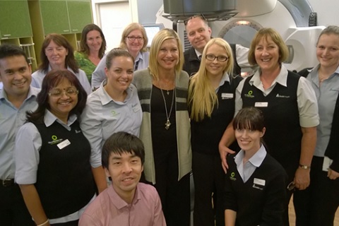 The team of radiation therapists at ONJ with Olivia Newton John