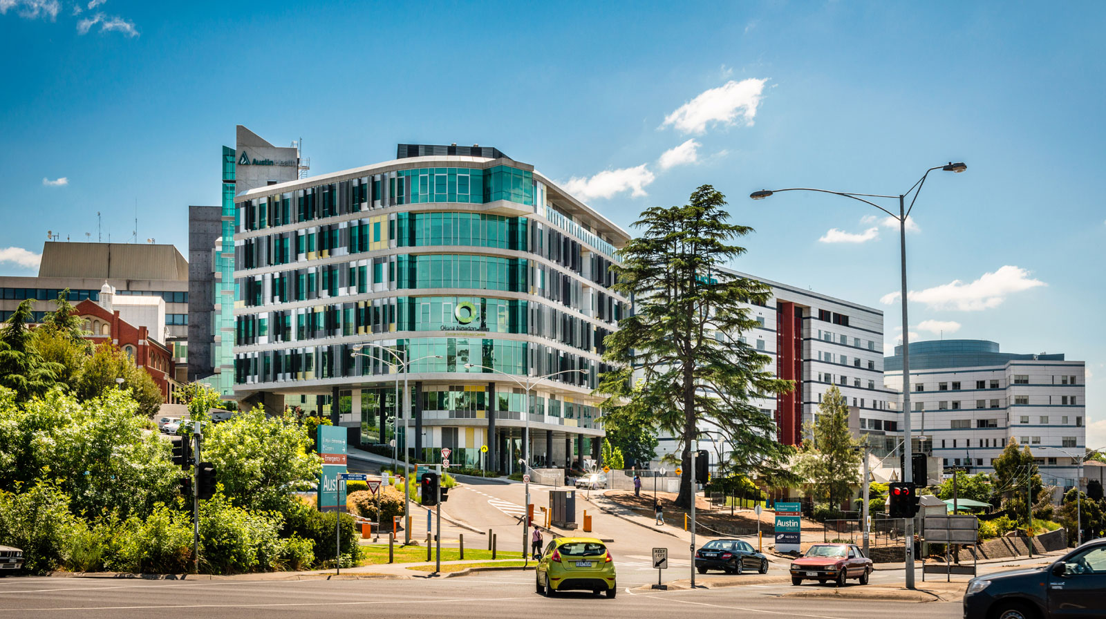 The entrance to the ONJ Centre and Austin Hospital