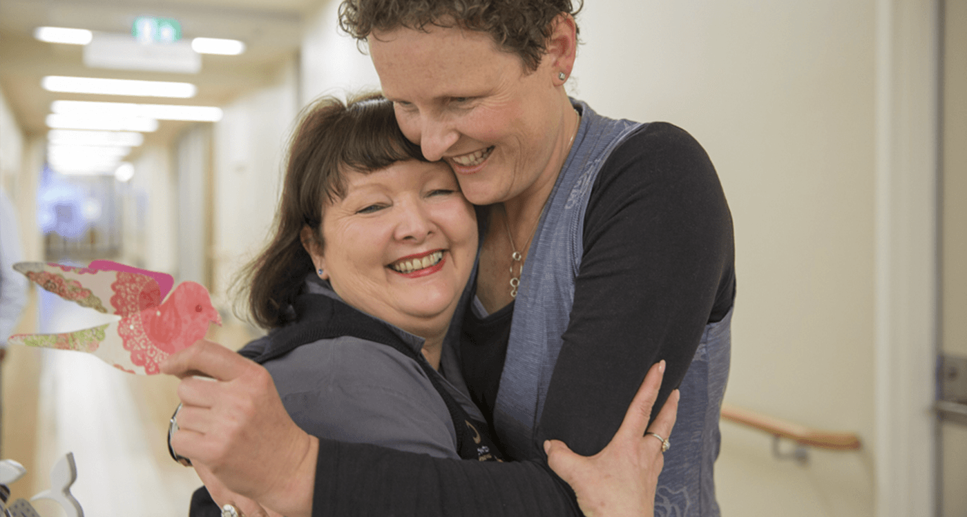Sharon hugging Helen
