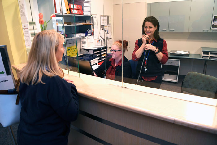 Friendly reception staff at SAROS